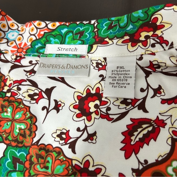 DRAPER’S & DAMON’S Petites Colorful Floral Patchwork Mandarin Collar Jacket PXL - Picture 8 of 12